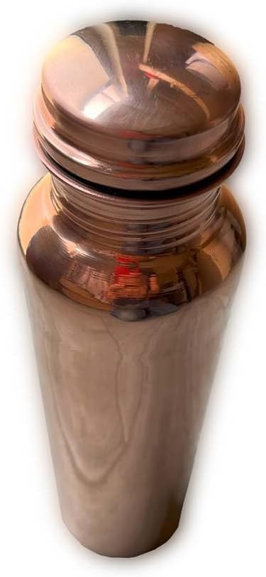 Pure Copper Water Bottle, 950ml Capacity, Handmade, 500g Weight