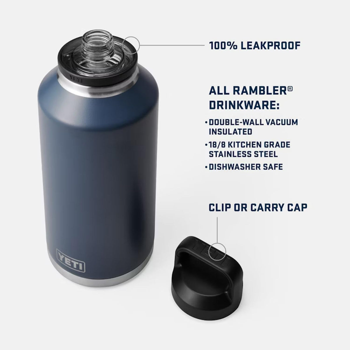 YETI Rambler 64 oz Bottle with Chug Cap, Ridgeline
