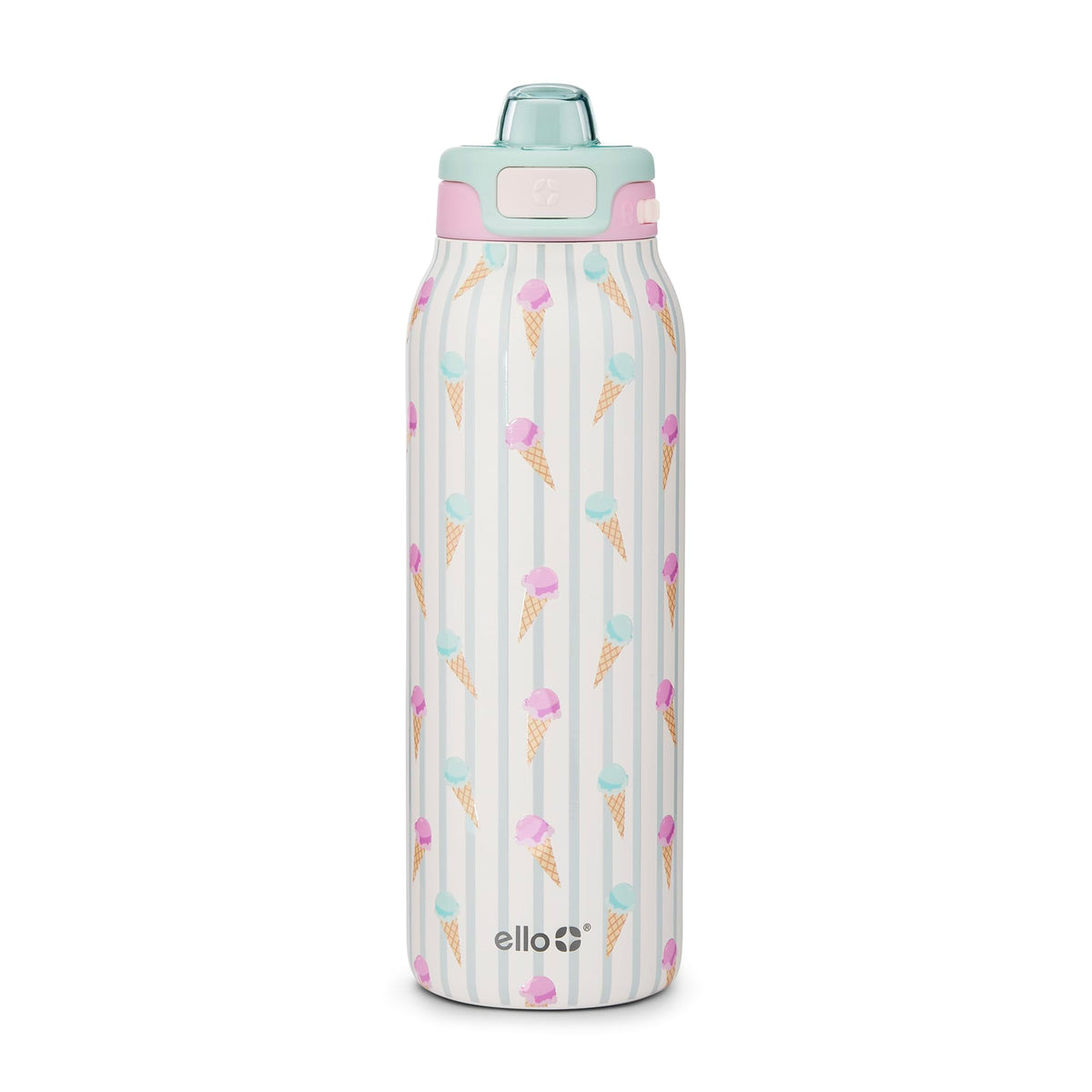 Ello Pop & Fill Insulated Stainless Steel Water Bottle with Quick Fill Lid, Leakproof Locking, Sip or Chug Spout, BPA-Free, Double Wall Vacuum Insulated for Sports, Travel & School- 22oz / 32oz / 40oz