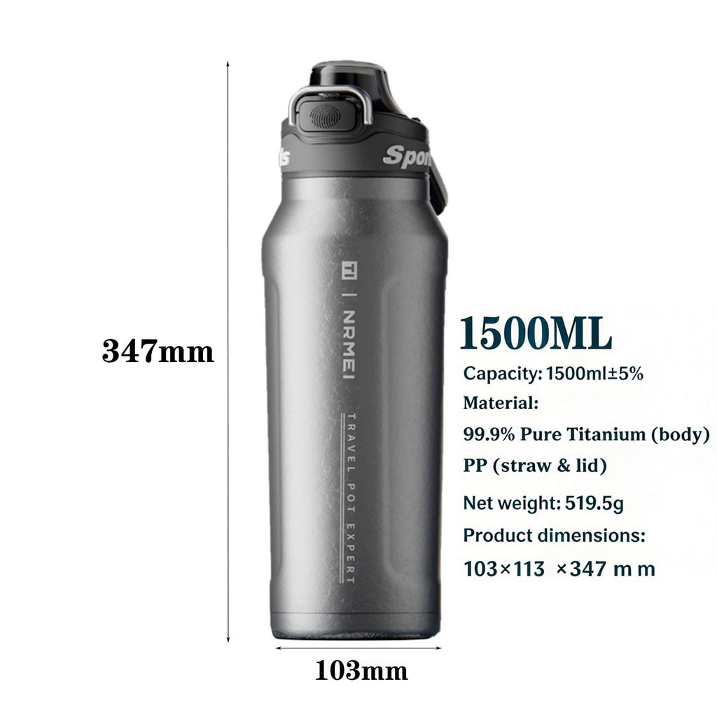Titanium Insulated Sports Water Bottle 51oz RT178D Grad‑Blue