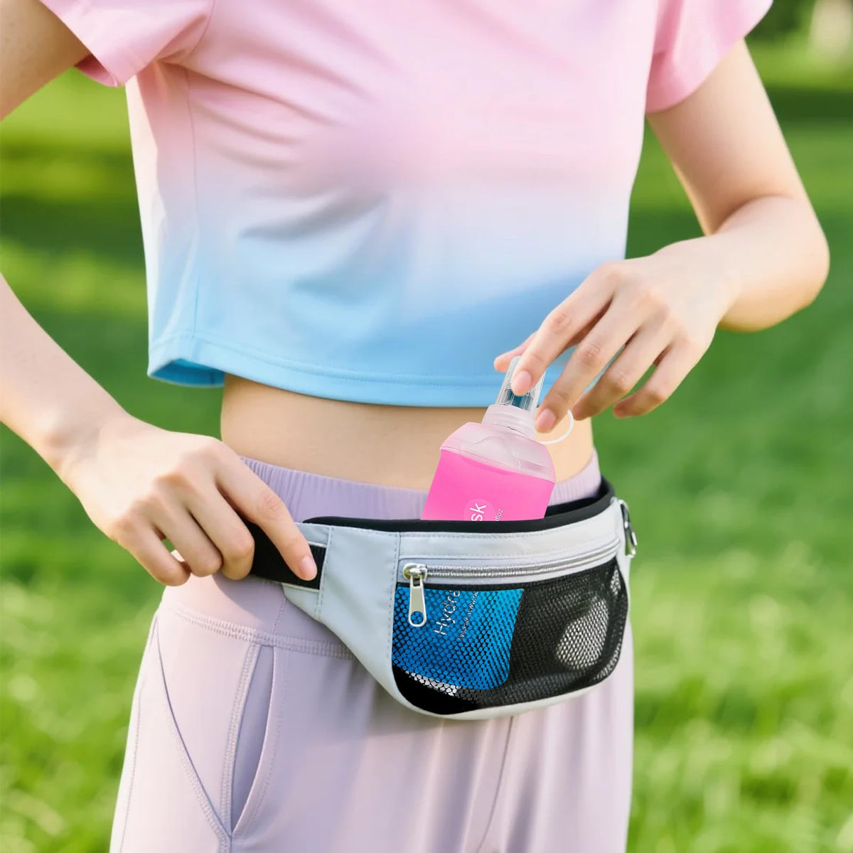 AXEN Soft Flask TPU Foldable Running Hydration Flask, Soft Collapsible Water Bottle for Hydration Pack Cycling Marathon Running Hiking