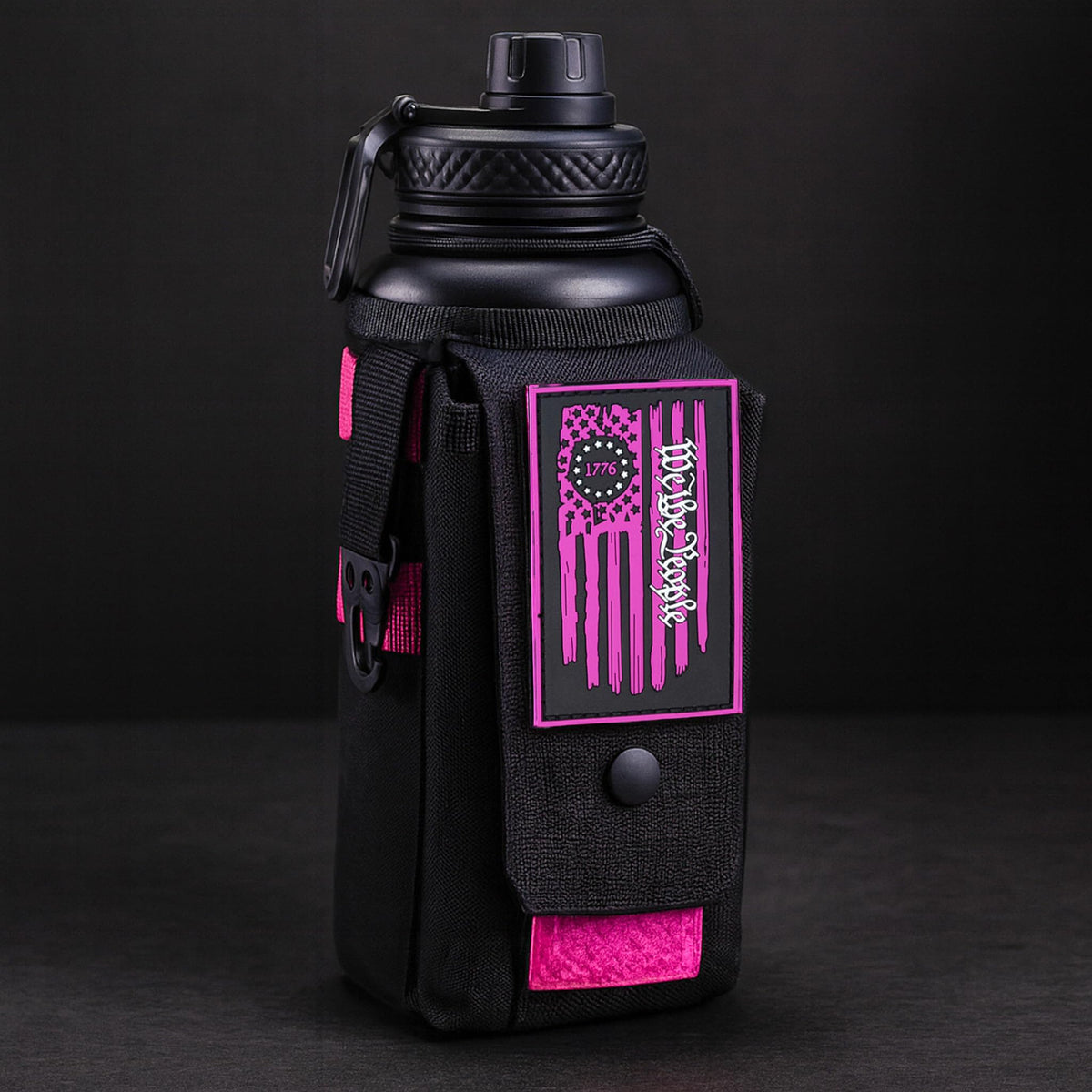 Iron Infidel Battle Bottle - Half Gallon Insulated Water Bottle with Paracord Handle, Large 64 oz Stainless Steel Water Jug with Rugged, Removable Sleeve for Keys, Wallet, & Phone (Live Free 2 Liter)