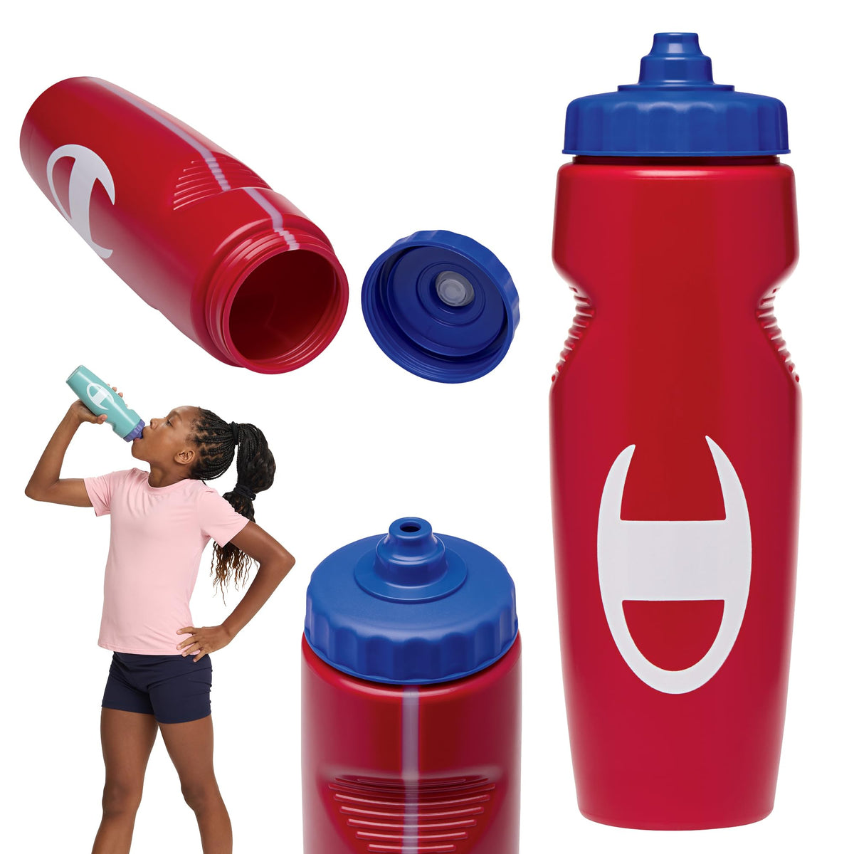 Champion Quench Squeeze Water Bottle, BPA-Free, 24oz (Bonnie Blue)