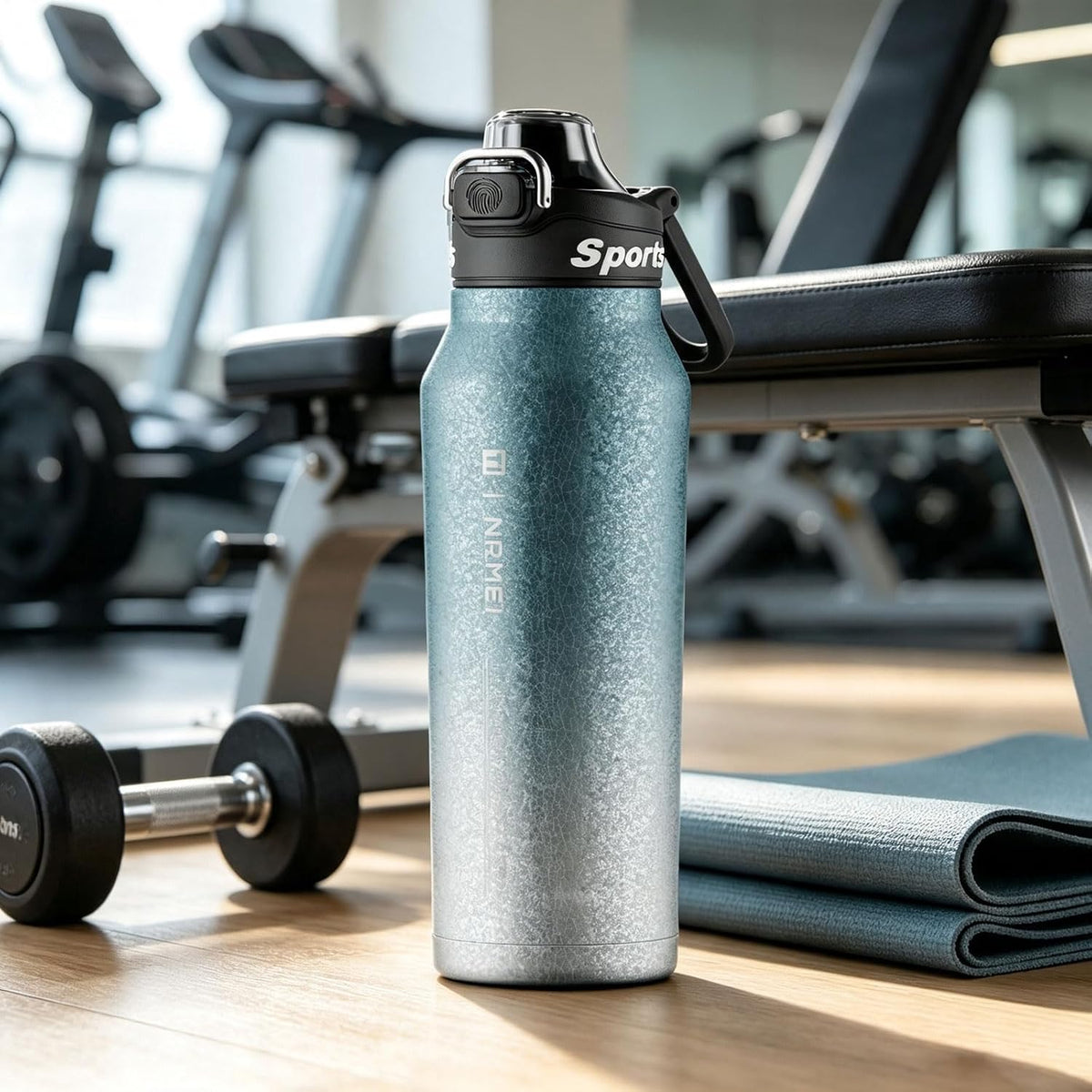 Titanium Insulated Sports Water Bottle 51oz RT178D Grad‑Blue