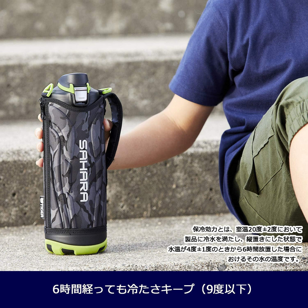 Tiger Water Bottle, 0.3 gal (1.2 L), Sahara Stainless Steel Bottle, Sports, Direct Drinking, Wide Mouth, Cold Insulation, Blue MME-F120AK