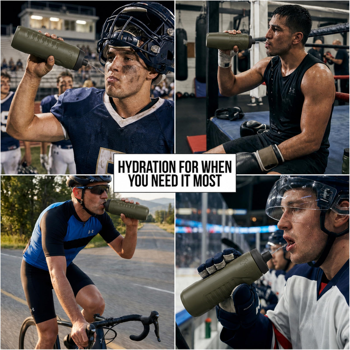 Under Armour Squeeze Water Bottles, 32 oz Water Bottles, Sideline Sports Water Bottle with Quick-Shot Lid, Quick & Easy Hydration, Gym Water Bottles, Squeeze Bottle, 1 32oz Bottle