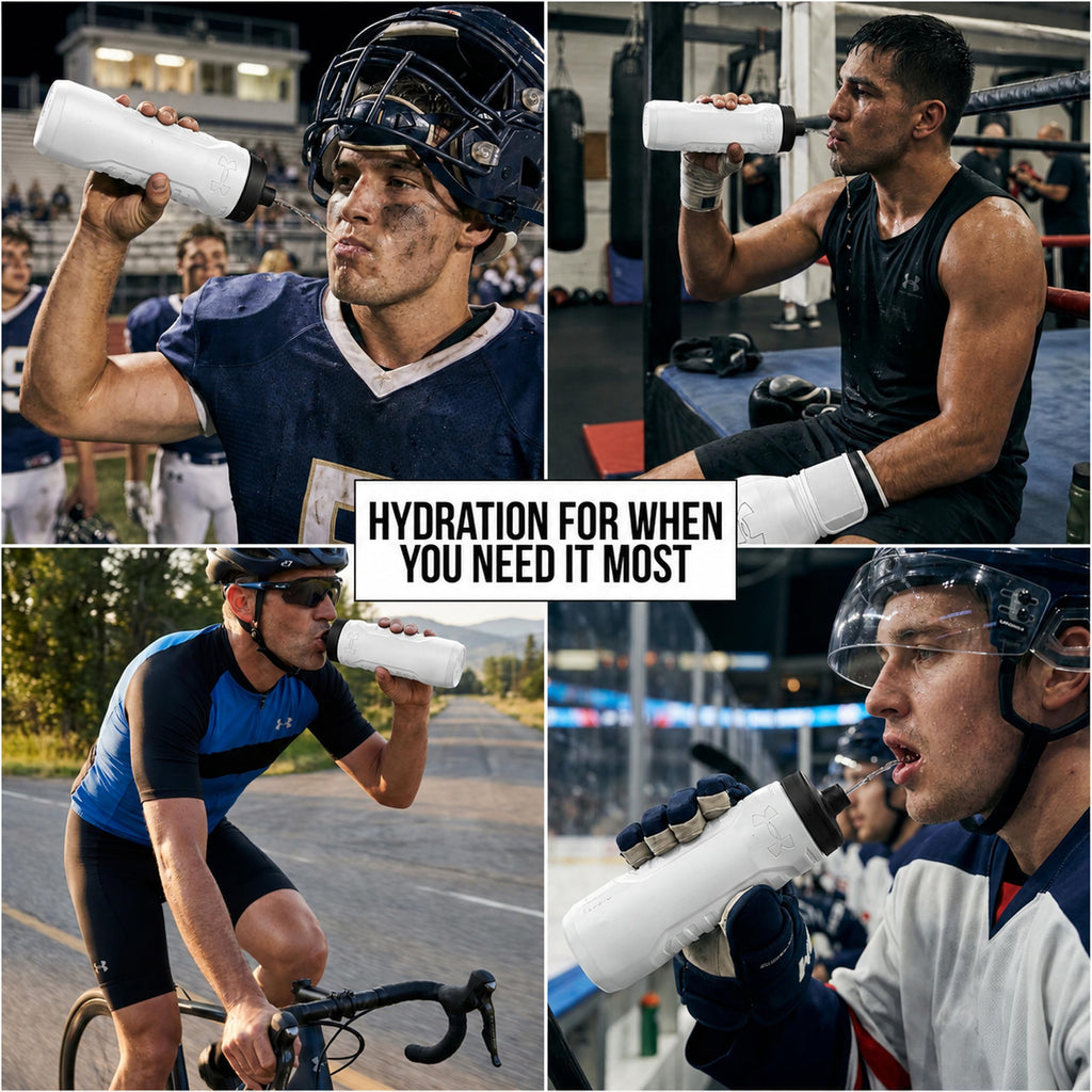 Under Armour Squeeze Water Bottles, 32 oz Water Bottles, Sideline Sports Water Bottle with Quick-Shot Lid, Quick & Easy Hydration, Gym Water Bottles, Squeeze Bottle, 1 32oz Bottle